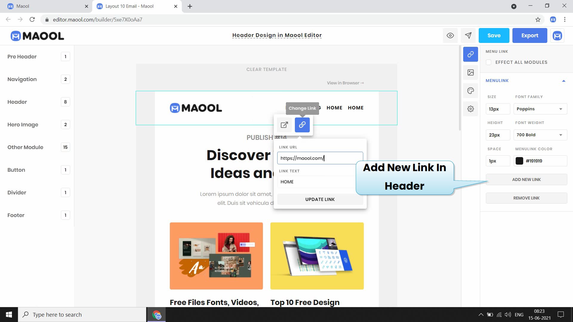 How To Edit Header In Email Templates On Maool | Maool